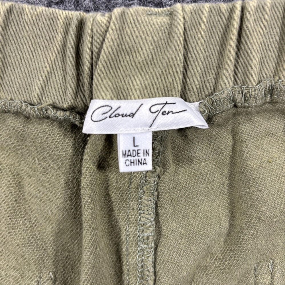Cloud Ten Jogger Pants Women Large Olive Green High Rise Cotton Twill CP10439Y - Picture 8 of 12